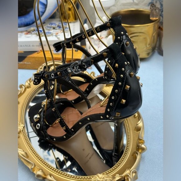 🆕 KURT GEIGER LONDON 🧿 NWOB Mini Bow Eyelet Heel Sandal, Black - Sz 37 US 7 - Picture 8 of 15